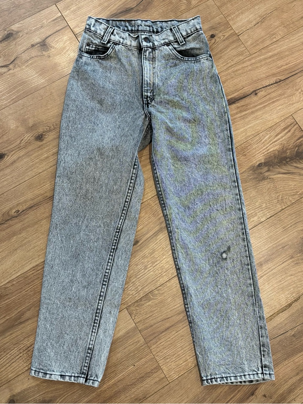 Vintage 90s Levis 550 Relaxed Fit Jeans Boys 14 Slim Acid Wash Grey Made in US